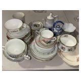 Large Lot of Mismatched Tea Set Items