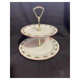 vintage two-tiered Christmas serving platter(ROW