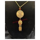 Sacagawea coin Native Pendent  Necklace