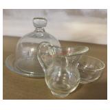 Little Etched Glass Lot      (ROW D Wall Shelves)