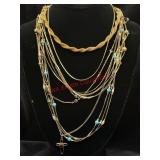 Large Lot of Gold Toned Necklaces