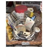 woven Basket Full of Clothing Fastiners/ Snaps