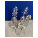 3 Dainty Glass Christmas Tree Bells      (Row B