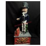 Uncle Sam Cast Iron Vtg Mechanical Bank