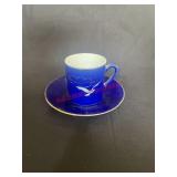 vintage cobalt blue demitasse cup and saucer