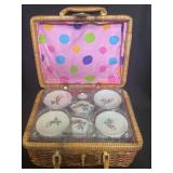 vintage-style child's porcelain tea set packed