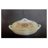 vintage, hand-painted porcelain covered serving