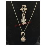 Both Believed to be Sterling Necklace and Brooch