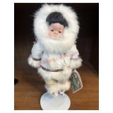 porcelain Heritage Dolls Eskimo Doll Real Fur