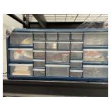 Plastic Small Parts Organizer Lot with contents