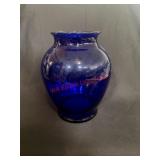 vintage cobalt blue glass vase(ROW A)