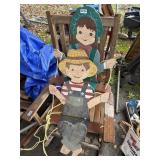 Two Tree Swinging Wood Decor             (OUTBACK