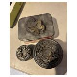 3 Tin Butterfly Trinket boxes         (Garage