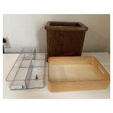 Wood Waste Basket and Organizers