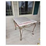 Marble and metal bistro table     (right side