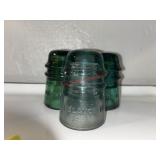 Vintage Glass Insulators Lot              (box