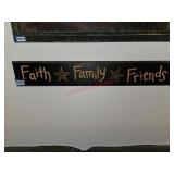 Faith Family Friends 34' X 5' Wood Sign (Living