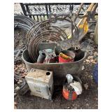 Misc Shop Lot in Metal Oval Bucket     (OUTBACK