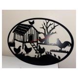 23in Wide Cut metal wall Decor         (Garage