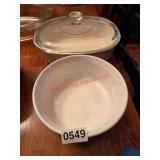 Two Corning French White Bakeware Dishes