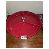 Divided Chicken Red Serving Tray         (House)