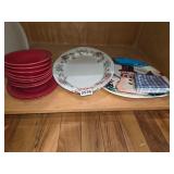 Shelf Lot of Platters and bowls
