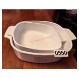 Two Vtg Corning ware Baking dishes