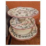 vintage tiered serving tray is assembled from