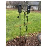 Metal Tiki Torch Stands with 2 Torches