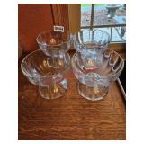 (4) Vintage Libbey ribbed optic glass compote