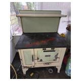 VTG green /Cream enamel wood-burning Stove U-REMOV