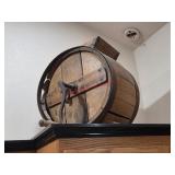 Antique wooden barrel butter churn