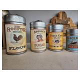 Kitchen canisters four tins Box truck