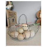 Metal egg basket and faux eggsBox truck