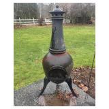 Cast iron chiminea Outdoor Fire Pit     (outside
