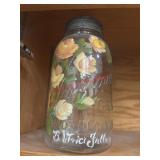 Hand Painted large Canning Jar