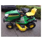 John Deere Mower, lawn Cart- Runs Drives