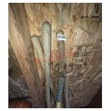 Lot of hand tools  with post hole digger