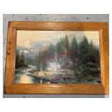 Cabin Print Glued to wood frame          (Garage