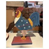 Patriotic Rooster Wood Decor          (Garage