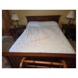 Solid Wood Frame Queen Size Bed Set