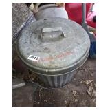 Galvanized Trash Can with lid see photos