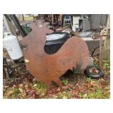 Large Steel Chicken and Plant Stand         (