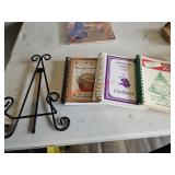 Cookbook stand with three cook booksBox truck