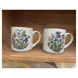 Vtg Speckle Floral Mugs                (kitchen)
