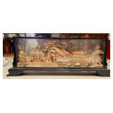 vintage 3d Chinese cork carving diorama(Garage)