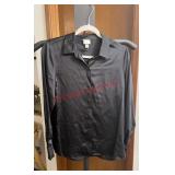 black A New Day long-sleeve button-down satin