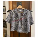 vintage-inspired, short-sleeve button-up shirt