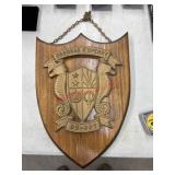 collectible vintage wooden and bronze-colored