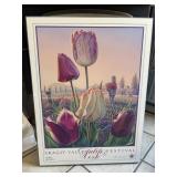 1992 Skagit Valley Tulip Festival Print on wood